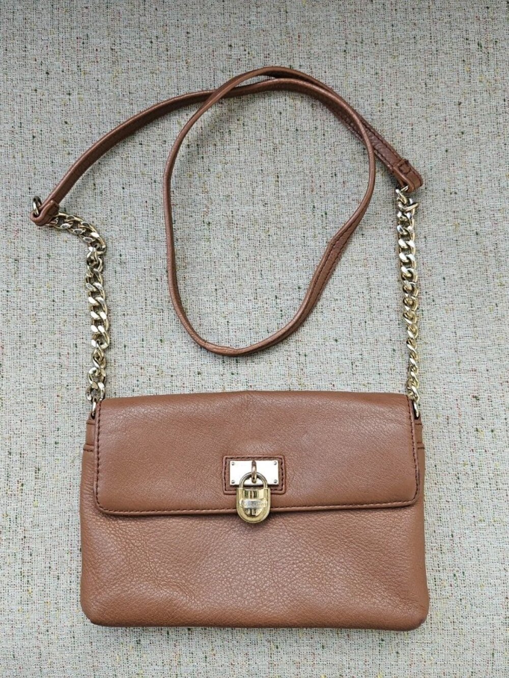 Vintage Calvin Klein Women Cross Body Purse Bag Brown Leather Shoulder Bag